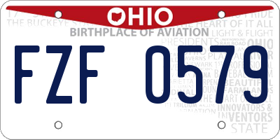 OH license plate FZF0579