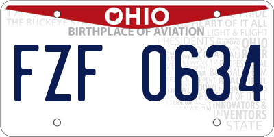 OH license plate FZF0634