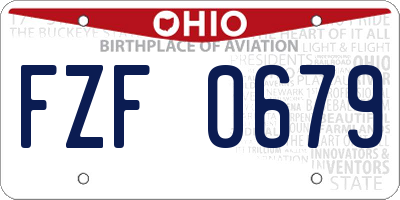 OH license plate FZF0679