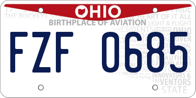 OH license plate FZF0685