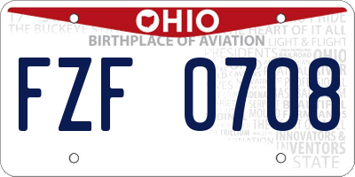 OH license plate FZF0708