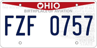 OH license plate FZF0757
