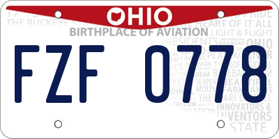 OH license plate FZF0778