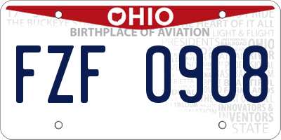 OH license plate FZF0908