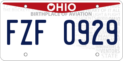 OH license plate FZF0929