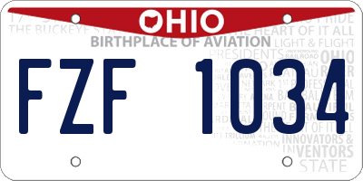 OH license plate FZF1034