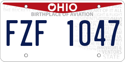 OH license plate FZF1047