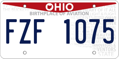 OH license plate FZF1075