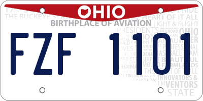 OH license plate FZF1101