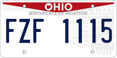 OH license plate FZF1115