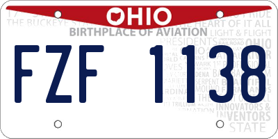 OH license plate FZF1138