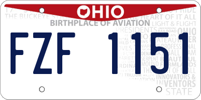 OH license plate FZF1151