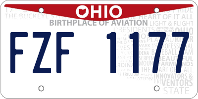 OH license plate FZF1177