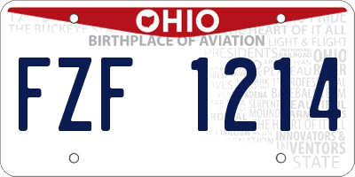 OH license plate FZF1214