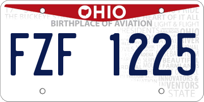OH license plate FZF1225