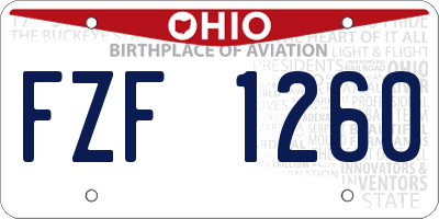 OH license plate FZF1260