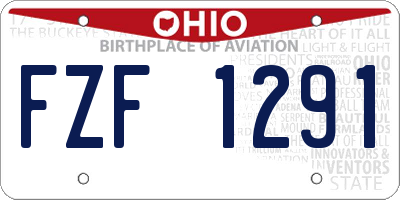 OH license plate FZF1291