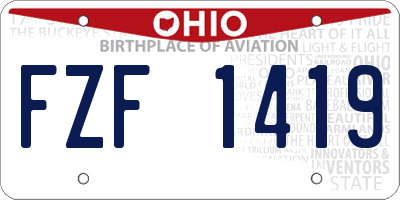 OH license plate FZF1419