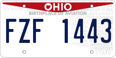 OH license plate FZF1443