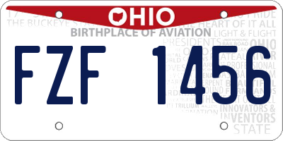 OH license plate FZF1456