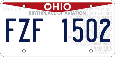 OH license plate FZF1502