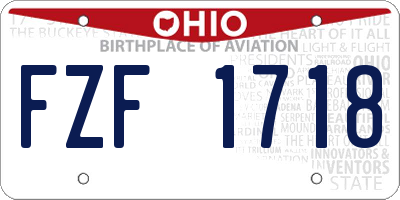 OH license plate FZF1718