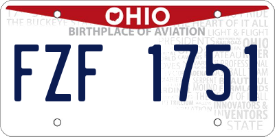 OH license plate FZF1751