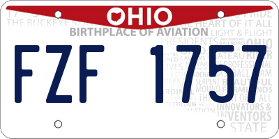 OH license plate FZF1757