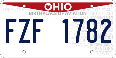 OH license plate FZF1782