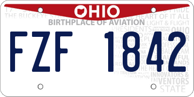 OH license plate FZF1842