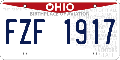 OH license plate FZF1917