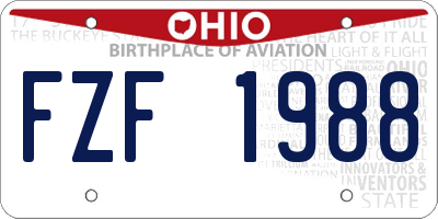 OH license plate FZF1988