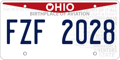 OH license plate FZF2028