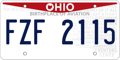 OH license plate FZF2115
