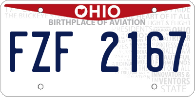 OH license plate FZF2167