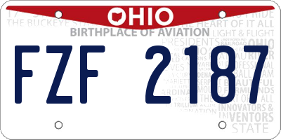 OH license plate FZF2187