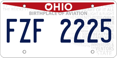 OH license plate FZF2225