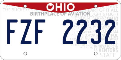 OH license plate FZF2232