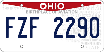 OH license plate FZF2290