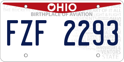 OH license plate FZF2293