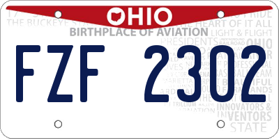 OH license plate FZF2302