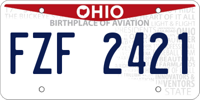 OH license plate FZF2421
