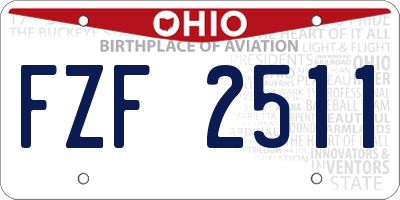 OH license plate FZF2511