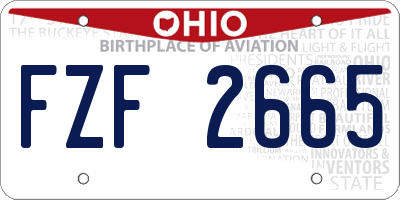 OH license plate FZF2665