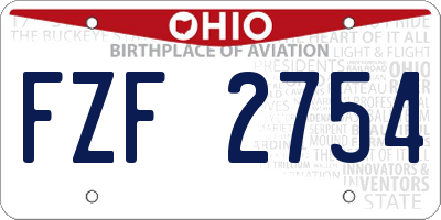 OH license plate FZF2754