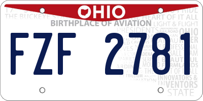 OH license plate FZF2781