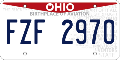 OH license plate FZF2970