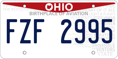 OH license plate FZF2995