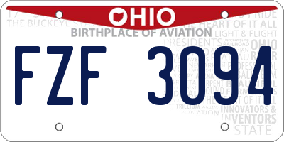 OH license plate FZF3094