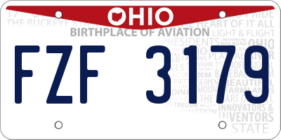 OH license plate FZF3179